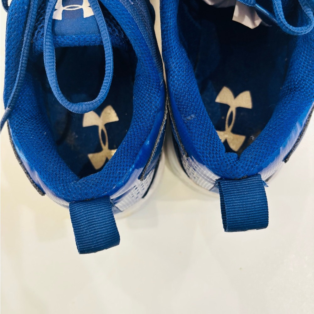 Under Armour  Basketball Men's Sneakers Navy and White Athletic Shoes size 14 - Picture 7 of 11